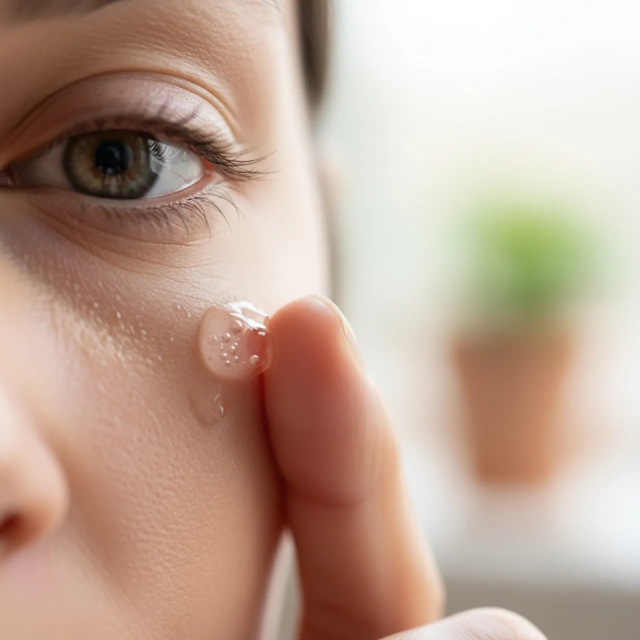 Close-up of L’Oréal Eye Serum texture on skin